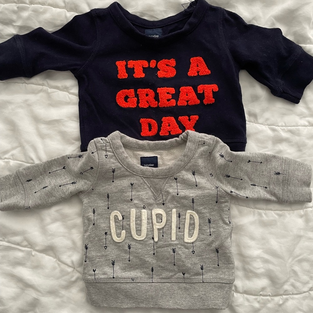 Two Baby Gap sweatshirts